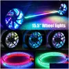 Interior Decorations 4 Pcs 15.5 Inch Car Tire Atmosphere Light Bar Bluetooth Rbg Color Wheel Ring Shockproof Waterproof Drop Deliver Dh6Tf