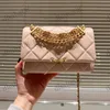 24c Diamond-Set Chain Manche CF CF Luxury Handbag Fashion Fashion Womens Sac à bandoulière Sac de mouton Gold