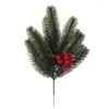 Decorative Flowers Christmas Plastic Red Pine Branches Simulated Nut Cuttings El Interior Decoration Props