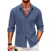 Camisas casuais masculinas 2024 Mens Party Festa da moda e confortável camisa de manga longa HD PRIMED HD PRIMEIRA BOTOL ST-6XL 240416