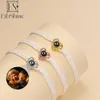 EthShine braided bracelet S925 Personalized Heart Po Bracelet Custom Projection Memorial Birthday Christmas Gift 240416