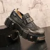 British New Men Fashion retrò altezza di fondo spessa Aumento di brogue Scarpe da sposa maschio Abito da spicco di ritmo di calzature