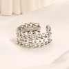 Anillo de 20 estilo para mujer Anillo de diseño de lujo Anillos de doble letra ANILLOS AJUSTABLE ANILLO DE GOLDO REBAJO DE BODA RETRO RETRO Estilo clásico Joyería de diseñador de alta calidad