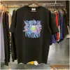 남성 티셔츠 Rhude 디자이너 T 셔츠 남성용 대형 셔츠 티셔츠 100%면 Tshirts 빈티지 짧은 슬리브 미국 크기 DROP OT9CL