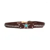 Belts Turquoises Buckle Hat Belt For Cowboy Hat/Weaving Hand Weaving Decorative Band Adult Teens