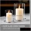 Candle Holders Shade Holder Windproof Protectors Open Glass Er High Borosilicate Supplies Pillar Pumpkin Decorations Drop Delivery H Dhwe6