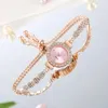 Wristwatches 2024 Fashion Rhinestone Dial Ladies Quartz Watch Women Simple Luxury Bracelet Relogio Feminino Relojes