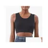 Tanks pour femmes Camis Tops T-shirts Knits Tee Tees Regar Cropped Top Top Cotton Jersey Designer Yoga Suit Sport Veswear Fitness Sports Bra Mini othfv