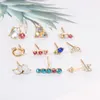 Stud Earrings 10 Pcs /Set Boho Geometry Moon Star Arrow Flower Hand Set Women Punk Earring Personality Party Bohemian Jewelry