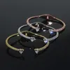 Nouveaux styles Bracelet de bracelet en bracelet en forme de zircone CZ en forme de coeur pour les femmes Iced Out Blingthin Band Stack Bangle Jewelry