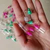 Speicherflaschen 1000pcs 0,5 ml Mini kleine klare Glasfläschchen winziges Glas mit Farbplastikstopper Meldung Flasche Geschenk Anhänger DIY Dekoration