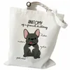 french Bulldog shop bag bolsa cott shopper handbag canvas eco bag reciclaje sacola boodschappentas bolsa compra cabas M7Qo#