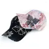 Ball Caps 2024 Spring/summer Fashion Lace Flowers Butterfly Baseball Cap Women's Outdoor Travel Shade Sun Hat Sweet Casual Tide