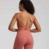 Allinea le donne sportive femminili Lu a forma di V Hollow Out Fiess Gym Reggiseno imbottito Tanne da Yoga Tops Push Up ALL'allenamento Brassiere Atletico SIERE SIERE LEMON GYM RUN