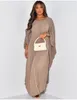 Abiti casual 2024 Robine Sliose Sciose Donne Raglan Masleve Maxi Dress Pavimento