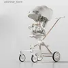 Barnvagnar# Portable Baby Barnvagn 360 Degree Roating Lightweight PRAM Tvåvägs barnvagn High Landscape Music Dining Car for Children L416