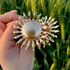 Kolczyki Dangle Golden Sunflower for Women Jewelry Gifts
