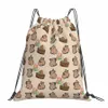 Capybara Group Ryggsäckar Casual Portable DrawString Påsar DrawString Bundle Pocket Shoes Bag Book BOKS FÖR MAN KVINNA STUDENTER D0NA#