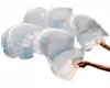 Stage Wear Selling Silk Unisex High Quality Chinese Veil Dance Fans 1Pair Belly Pure White Color 180 90cm