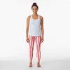 Активные брюки красная белая вертикальная полоса леггинсы спортзал женский гарем спортивные спортивные шорты для женских тренировок