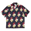 Chemises décontractées pour hommes Summer fantômes Graffiti Printing Wacko Maria Hawaii Men Femme qualité Collier ouvert T-shirts