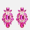 Dangle Earrings Stonefans Aesthetic Pink Crystal Large Water Drop For Women Exaggerate Bling Rhinestone Wedding Jewelry