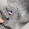 Tom Womens Sweaters Stripe Renk Kontrast Polo Boyun Örme HARDIGAN 2024 YENİ Gevşek Günlük Tek Cep Düğmesi Üstü Kadınlar 11