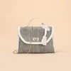 Shoulder Bags Fresh And Sweet Women's Bag 2024 Summer Style Straw Woven Single Straddle Hand-held Small Square