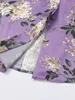 Women's Blouses SuyaDream Woman Floral Shirts Real Silk Long Sleeved Printed Purple 2024 Spring Summer Office Lady Top