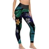 Women's Leggings Tropical Floral Print Neon Tropicana Work Out Yoga Pants Women Push Up Aesthetic Leggins Sexy Quick-Dry Design Sports