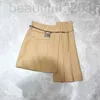 Skirts designer Nanyou Zhi 2024 Early Spring New Fashionable Irregular Pleated Half Skirt Classic Slimming Metal Belt Short ON4U