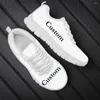 Casual Shoes FORUDESIGNS Periodic Table Patern Women's Leisure Sneakers Mesh Flats Lace Up Femlae Fashion Lightweight Footwear Mujer
