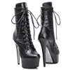 Dansschoenen laijianjinxia 15cm/6inch pu bovenste dames platform feest hoge hakken moderne laarzen paal 021