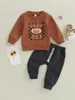 Kleidungssets Baby Girls Winteroutfits Blumendruck mit Kapuze und fester Farbgänge 2pcs Set