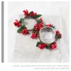 Decorative Flowers 5 Pcs Xmas Ornament Rings Napkin Berry Iron Wire Christmas Party