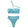 Biscons pour femmes de maillot de bain pour femmes nagent 2024 Bleu en tas de maillot de bain Bikini Bikini sexy