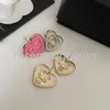 Heart Earrings Stud Fashion High Quality Stud Earrings Woman Luxury Designer Copper Earring Gold C Letter Jewelry Women 18k Diamond Wedding Gifts Luxury Jewelry