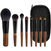 Комплекты OVW 8pcs Mini Makeup щетка с бесплатной сумкой для волос животных косметические кисти порошок фундамент румянец смеситель