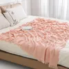 Blankets Solid Color Wool Knitted Sofa Blanket Cover Nordic Waffle For Beds Soft Bedspread Home Decor Bed End Towel Travel Shawl