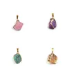 Pendant Necklaces Irregular Raw Stone Rough Original Crystal Quartz Energy Chakra Pendants For DIY Jewelry Making Necklace Accessories
