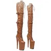 Dance Shoes 23CM/9inches PU Upper Modern Sexy Nightclub Pole High Heel Platform Women's Over-the-Knee Boots 084