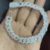 Gemme HQ da 7,5 pollici da 10 mm micro polpette ghiacciate VVS VVS Diamond Bracciale Cuban Link Bling Diamond Bracelet per uomini