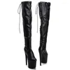 Dance Shoes Fashion Women 20CM/8inches PU Upper Plating Platform Sexy High Heels Thigh Boots Pole 457