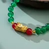 Link Bracelets vintage estilo chinês colorido laminacho de dragão com miçanos de miçanos para mulheres Girls Creative Metal Geométrico