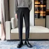 Pantalons de costume Slim Fit pour hommes pour le printemps et l'automne Business Loison drapé petit pantalon droit des jambes 5645