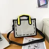 Designer Bag Kvadratisk element Canvas Bag Cartoon Tote Bag 2D 3D Crossbody Bag Fun Trend Bag Animation Handväskor Ins Style Women Axel väska Vattentät väska