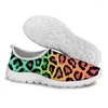 Casual Shoes Color Leopard Print Mesh Loafers Women Big Size Slip On Sneakers Ladies Summer Sport Jogging Woman Flats 2024