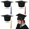 Boinas unissex adultas acadêmicas graduação no chapéu de morteira com tassel parabéns graduado