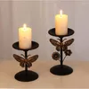 Candlers Retro Metal Candlestick Holder Old Black Candlelight Dîner Ornements romantiques Décoration Home Creative