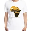 Herr t-skjortor Afrika Wild Map African Kort ärmskjorta Grafisk unisex svart vit t-shirt sommar harajuku kläder